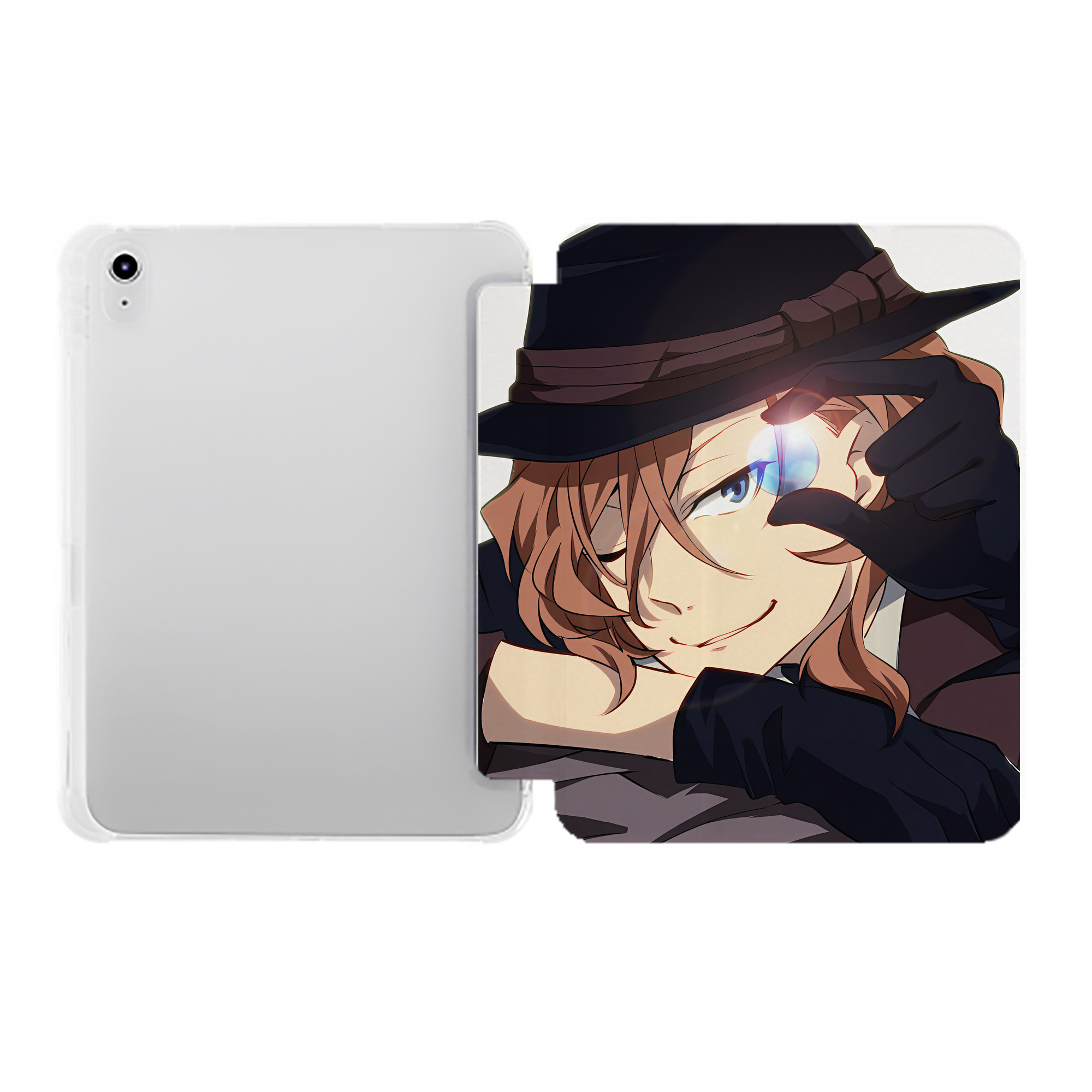 （画像用） 文豪ストレイドッグス Bungo Stray Dogs IPad ケース ペン収納付き 三つ折りスタンド PUレザー×シリコン 対応機種9.5/10.5/10.9インチ